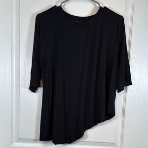 Eloquii Black Half Sleeve Asymmetrical Tunic Blouse Size 18/20 EUC #5633